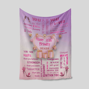 Customized 30th Birthday Gifts, Happy 30th Birthday Blanket, 30th Birthday Blanket, Birthday Gift Ideas, Birthday Blanket, Gifts For 30th Birthday