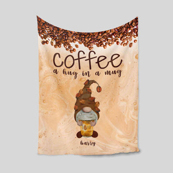 Coffee A Hug In A Mug Blanket, Coffee Lover Gnome Blanket, Coffee lover blanket, Gnome Blanket, Coffee Blanket, Coffee Home Decor, Coffee Lovers Gifts