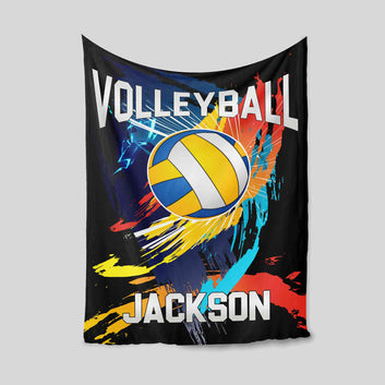 Personalized Volleyball Blanket, Sports Blanket, Volleyball Blanket, Gift For Volleyball Players, Volleyball Gifts, Custom Name Blanket, Volleyball Player Gift, Sports Gifts