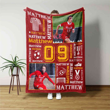 Personalized Soccer Blanket, Soccer Blanket, Soccer Player Blanket, Soccer Coach Gift, Soccer Lover Gift, Gift For Soccer Player, Custom Photo Blanket, Soccer Team Gift, Sports Lover Gift
