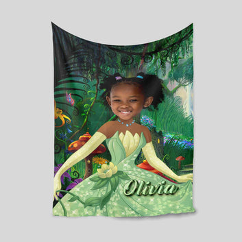 Personalized Princess Baby Blanket, Cartoon Blanket, Kids Princess Blanket, Custom Face Blanket, Kids Face Blanket, Baby Shower Gifts, Princess Lovers Gifts