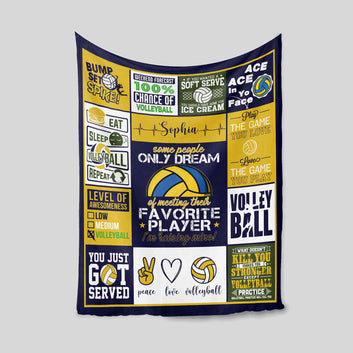 Personalized Volleyball Blanket, Sports Blanket, Volleyball Blanket, Team Blanket, Volleyball Sport Blanket, Gift For Volleyball Players, Volleyball Gifts