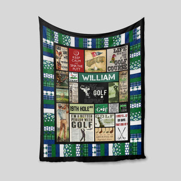 Personalized Golf Blanket, Golf Blanket, Blanket For Golfer, Golf Lover Blanket, Golf Name Blanket, Golf Player Gift, Sports Lover Gift, Golf Gifts, Golf Gifts For Him