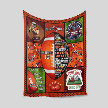 Personalized Football Blanket, Football Blanket, Sport Blanket, Football Player Blanket, Sports Lovers Blanket, Football Team Gift, Football Gifts For Boys, Gift For Player