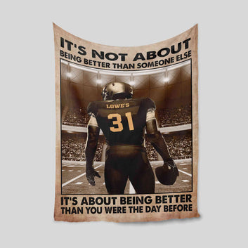 Personalized Football Blanket, Sport Blanket, Football Blanket, Football Lovers Blanket, Sports Lovers Blanket, Football Team Gift, Gift For Football Player