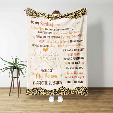 Personalized Bestie Blanket, Best Friend Blanket, Custom Name Blanket, Best Friend Birthday Blanket, Friendship Blanket, Bestie Gifts