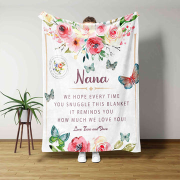 Personalized Name Blanket, Nana Blanket, Family Blanket, Personalized Grandma Blanket, Nana Gift, Mothers Day Gift, Gift for Grandma