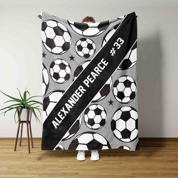 Personalized Soccer Blanket, Soccer Blanket, Soccer Player Gift, Sport Gift, Custom Name Blanket, Soccer Team Gift, Soccer Lover Gift