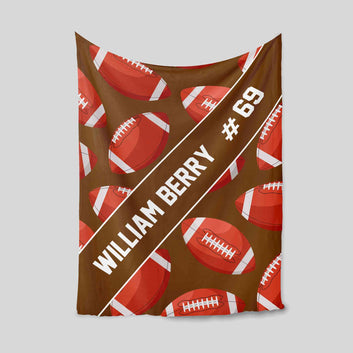 Personalized Football Blanket, Football Blanket, Sports Gift, Football Gift, Gift For Football Player, Football Team Gift