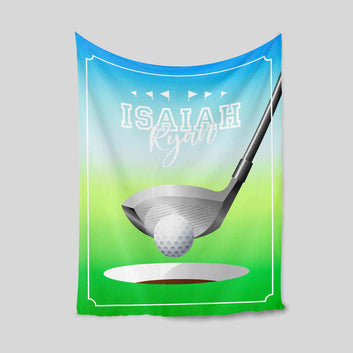 Personalized Golf Blanket, Golfer Blanket, Golf Lover Gift, Sports Lovers Blanket, Golf Gift For Players, Custom Golf Blanket