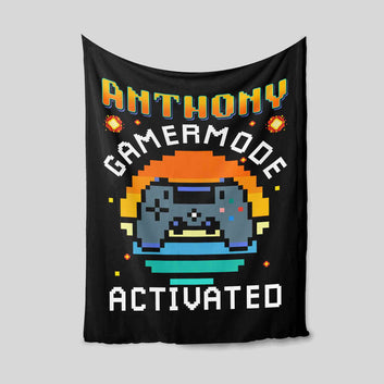 Personalized Gaming Blanket, Video Games Blanket, Gaming Blanket, Custom Name Gaming Blanket, Gift for Gamers, Games Room Decor