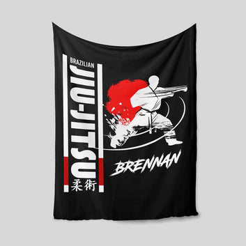 Personalized Jiu Jitsu Blanket, Jiu Jitsu Blankets, Sport Blankets, Brazil Jiu Jitsu Blanket, Custom Name Blankets, Martial Arts Lover Gifts