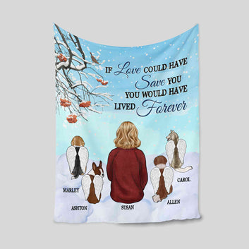 Personalized Pet Memorial Blanket, If Love Could Have Saved You Blanket, Pet Memorial Gift, Gift For Mom Loss Of Dog Passed Over, Pet Sympathy Gift