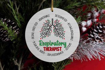 Respiratory Therapist Christmas Ornament, Lung Christmas Tree Decoration, Respiratory Medical Professional Ornament, Christmas Ornaments