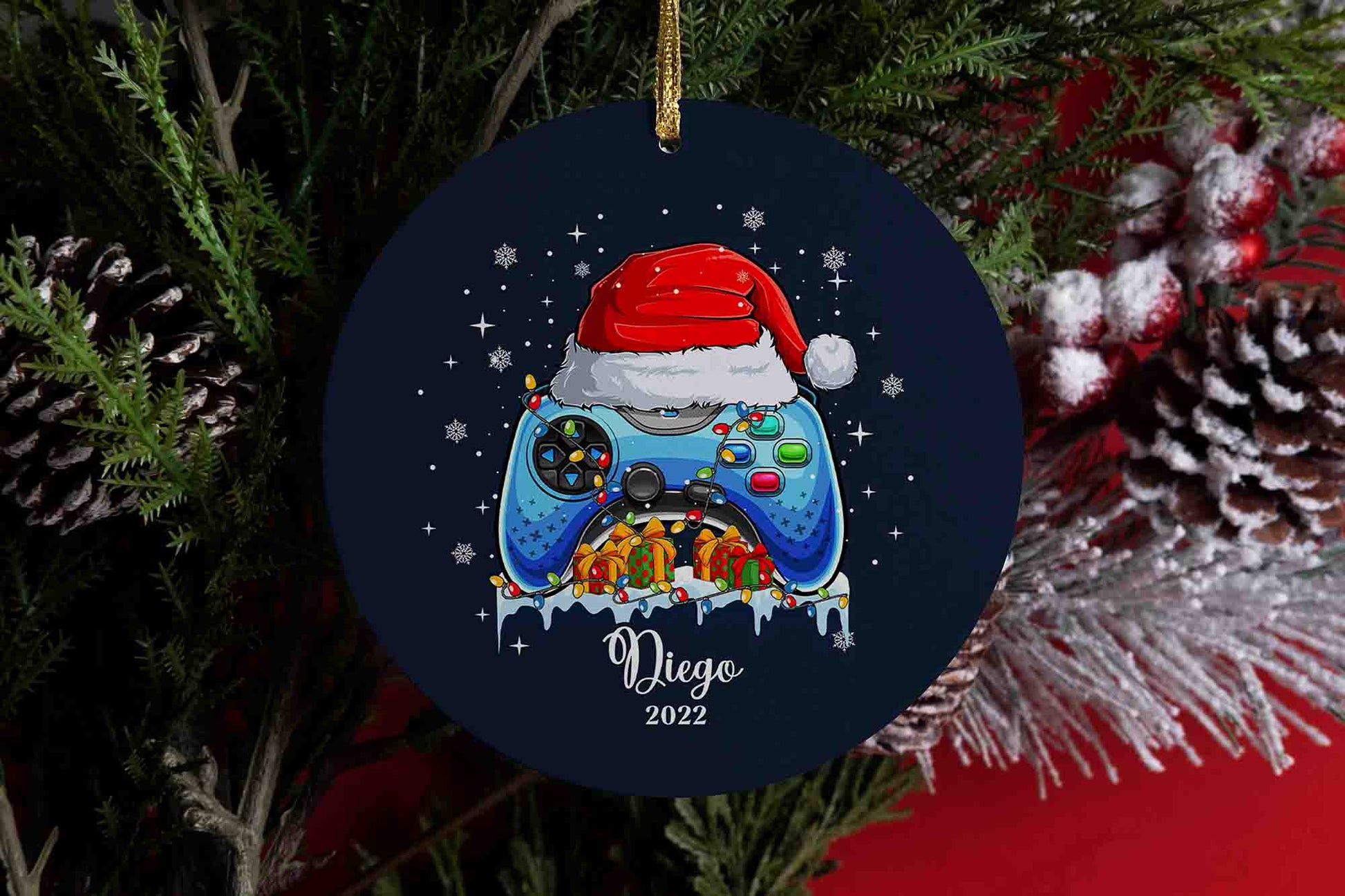 Video Gamer Christmas Ornament Personalized Boy Girl 