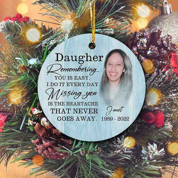 Personalized Memorial Ornament, Memorial Ornament, In Loving Memory Gift, Sympathy Ornament, Remembrance Gifts, Memorial Gift, Custom Photo Ornament