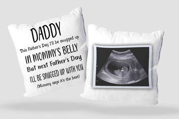 Happy Father's Day Pillow, Father Pillow, Ultrasound Pillow, Family Pillow, Custom Image Pillow, Custom Name Pillow