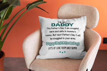 Happy First Father's Day Pillow, Daddy Pillow, Family Pillow, Father Gift Pillow, Custom Name Pillow, Gift Pillow For Father