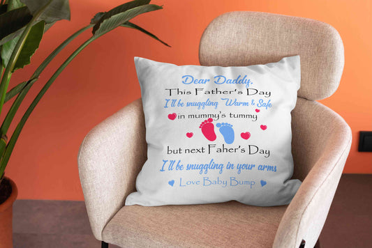 Dear Daddy Pillow, Happy Father's Day Pillow, Family Pillow, Custom Name Pillow, Gift Pillow For Father