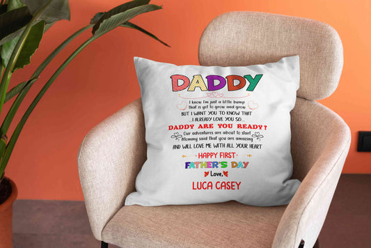 Daddy Pillow, Happy Father's Day Pillow, Family Pillow, Custom Name Pillow, Gift Pillow For Father