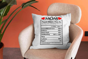 Mom Pillow, Nutrition Facts Pillow, Mother Pillow, Mother Gift Pillow, Family Pillow, Gift Pillow For Mother