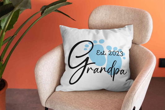 Custom Grandpa Pillow, Grandpa Pillow, Father's Day Gift, Grandfather Pillow, Pregnancy Reveal Pillow, Family Pillow, Custom Name Pillow