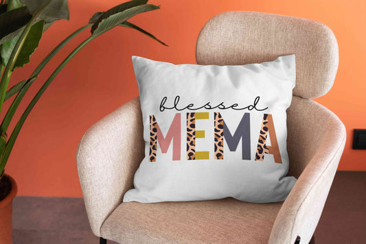 Personalized Blessed Mema Pillow, Mother's Day Pillow, New Mom Pillow Gift, Mom Pillow, Mother Pillow, Family Pillow, Custom Name Pillow