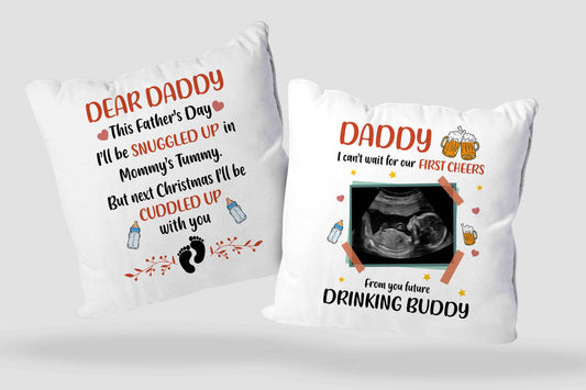 Personalized Ultrasound Photo Pillow, Ultrasound Pillow Father, Sonogram Pillow, Pregnancy Reveal, Baby Announcement, Dad Pillow, Father's Day Pillow