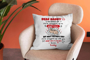 Custom Gift Pillow for Father's Day, Pregnancy Gift for Daddy To Be, Pillow Present From Unborn Baby, First Father's Day Gift For Expecting Dad