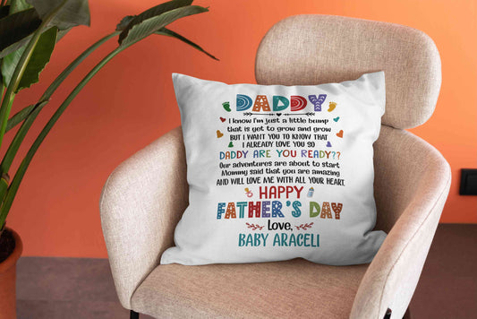 Personalized Father's Day Gift, Custom Dad Pillow, New Dad Pillow, New Dad Gift Ideas, Father's Day Gift, Dad Pillow, First Time Dad Gift