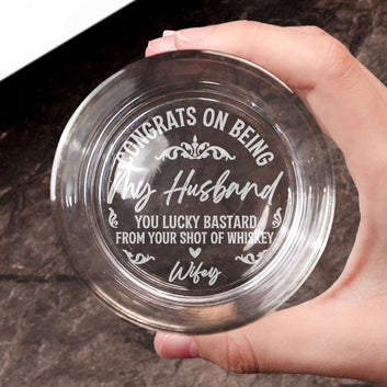 Personalized Engraved Whiskey Glass, Anniversary Gift for Fiance, Custom Congrats On Being My Boyfriend Whiskey Glass, Anniversary Gift For Husband Wife, Boyfriend Gift