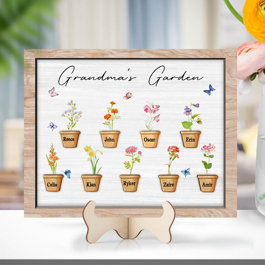Personalized Grandma' Garden Birth Month Flowers, Custom Birth Month Flowers, Grandma's Garden With Grandchildren Names, Mother's Day Gift