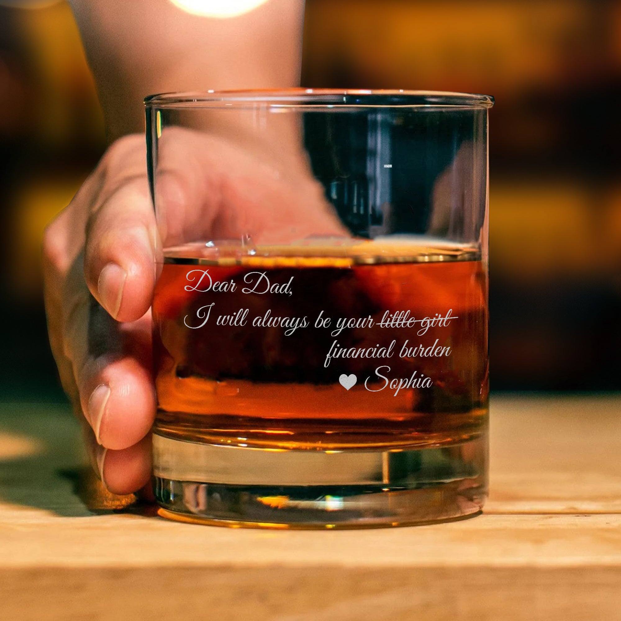 Personalized Dad I Will Always Be Your Financial Burden Whiskey Glass, Birthday Gift For Best Dad Ever Financial Burden, Fathers Day Gift For Daddy To Be, Fathers Day Gift