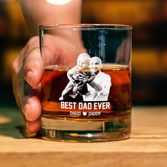 Custom Photo & Handwriting Whiskey Glass, Personalized Stemless Etched Whiskey Glass, Your Family in Glass Whiskey Glass, Whiskey Gift for Grandpa's, Father's Day Gift