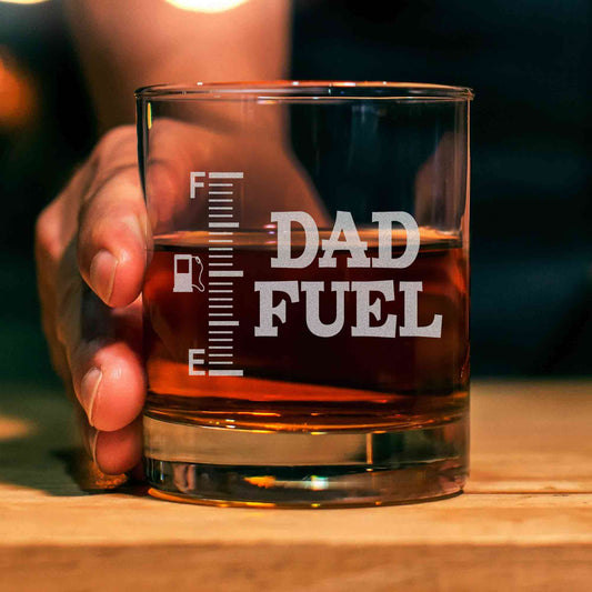 Personalized Dad Fuel Whiskey Glass, Dad Fuel Engraved Whiskey Glass, Etched Fuel Whiskey Glasses, Appreciation Gifts For Dad, Unique Gifts For Dad, Best Dad Gift