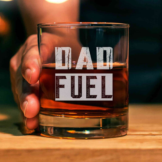 Personalized Dad Fuel Whiskey glass, Custom Dad Fuel Engraved Whiskey Glass, Etched Fuel Whiskey Glasses, Appreciation Gifts For Dad, Gift For Dad