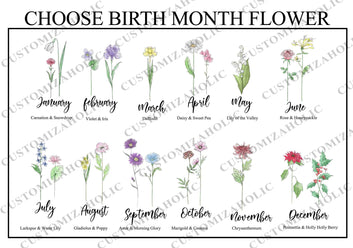 Personalized Birth Month Flower Print, Birth Month Flower Poster, Mom's Garden Print, Birth Flower Gift, Mothers Day Gift, Family Flower Painting, Gift for Mom