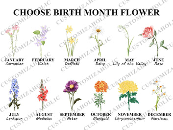 Personalized Birth Month Flower Print, Birth Month Flower Poster, Family Flower Garden Print, Birth Flower Gift, Mothers Day Gift, Family Flower Painting