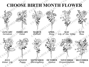 Personalized Birth Month Flower Print, Birth Month Flower Poster, Grandma's Garden Print, Birth Flower Gift, Mothers Day Gift, Family Flower Painting, Gift for Grandma