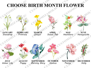 Personalized Birth Month Flower Print, Birth Month Flower Poster, Mom's Garden Print, Birth Flower Gift, Mothers Day Gift, Family Flower Painting, Gift for Mom