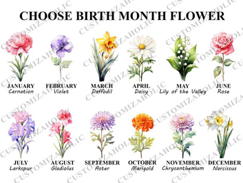 Personalized Birth Month Flower Print, Birth Month Flower Poster, Grandma's Garden Print, Birth Flower Gift, Mothers Day Gift, Family Flower Painting, Gift for Grandma