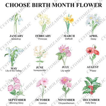 Personalized Birth Month Flower Print, Birth Month Flower Poster, Grandma's Garden Print, Birth Flower Gift, Mothers Day Gift, Family Flower Painting, Gift for Grandma