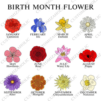 Personalized Birth Flower Poster, Birth Month Flowers Canvas, Custom Grandkids Birthday Month Flowers Print, Grandma's Garden Gift, Family Birth Flower