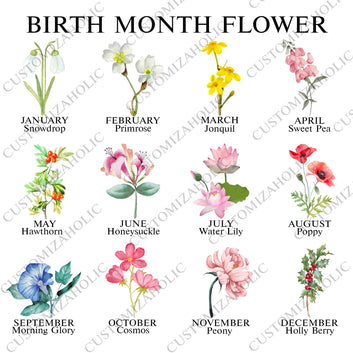 Personalized Birth Flower Name Canvas, Birth Month Flower Prints, Family Flower Painting, Mother's Day Gift, Grandma's Garden, Gift for Grandma