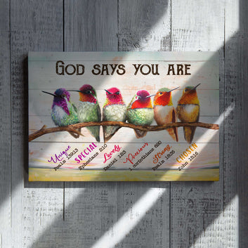 God Says You Are Canvas, Hummingbird canvas