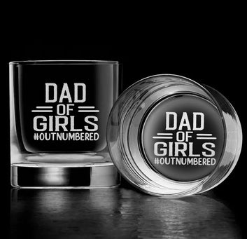 Personalised Dad Of Girl Whiskey Glass, Personalized Father's Day Whiskey Glass Gifts, Gift for Dad