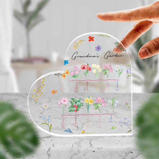 Personalized Birth Month Flower Acrylic Plaque, Birth Month Flower Mug, Grandma's Garden Acrylic Plaque, Birth Flower Gift, Mothers Day Gift, Family Flower Acrylic Plaque, Gift for Grandma