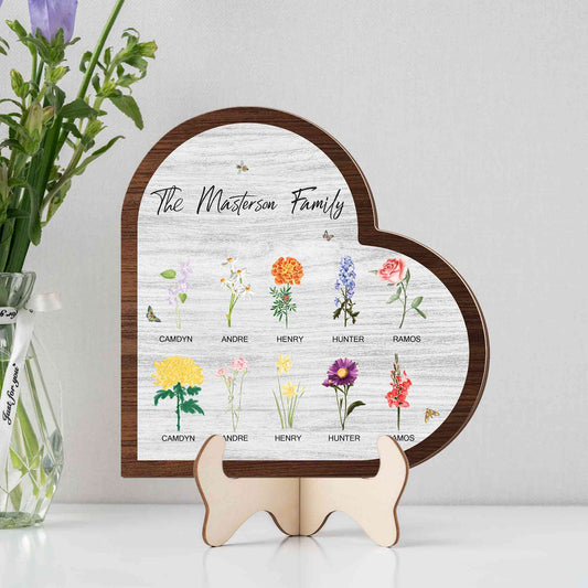 Personalized Birth Month Flower Wooden Plaque, Custom Grandma's Garden Coffee Wooden Plaque, Birth Month Flower Wooden Plaque, Mothers Day Gift, Gift For Grandma