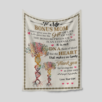 To My Bonus Mom Blanket, Personalized Name Blanket, Mum Blanket, Mother Blanket, Family Throw Blanket, Family Blanket, Mothers Day Gift, Gifts For Mom