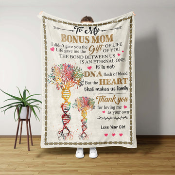 To My Bonus Mom Blanket, Personalized Name Blanket, Mum Blanket, Mother Blanket, Family Throw Blanket, Family Blanket, Mothers Day Gift, Gifts For Mom